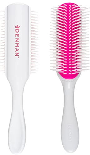 Denman Lockige Haarbürste D4 (Kirschblüte) 9 Reihen Stylingbürste zum Stylen, Glätten längerer Haare und Definieren von Locken - Für Frauen und Männer