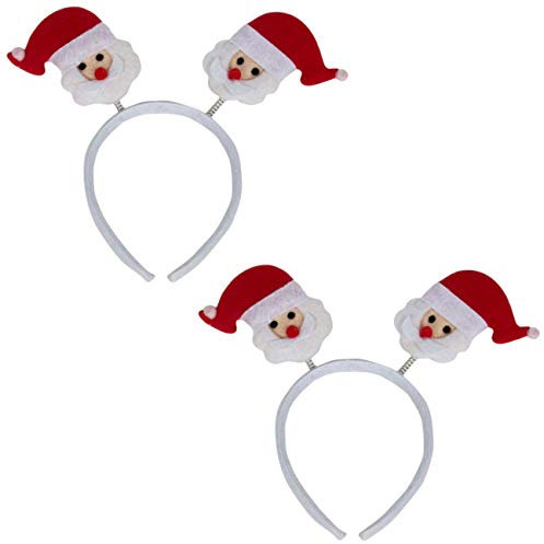 Ciffre 2 Stück im Set Haarreif Geweih Weihnachtsmütze Nikolausmütze Winter Mütze Mützen Nikolaus Santa Rot Elch Rentier