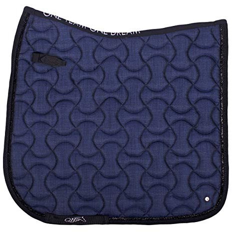 QHP Schabracke Metallic Glitz mit Zierkordel und Glitterband DR+VS (Warmblut VS, Blau)