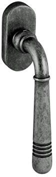 MS Beschläge Zamak Rosettengarnitur Drückergarnitur Fenstergriff Fensterbeschlag Antik Grau Türdrücker Türklinke Vintage Stil (Fenstergriff)