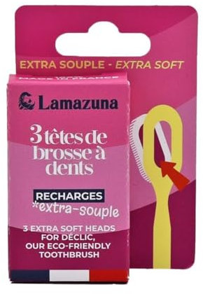 Lamazuna Recharge de 3 têtes de brosse à dents - Extra souple