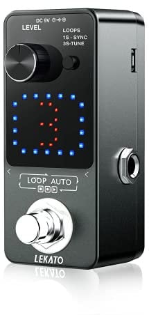 LEKATO Guitar Loop Effect Pedal Triple Looper Pedal with SYNC & Tuner Function,Looper Tuner Pedal with Screen for Electric Guitar Bass Unlimited Overdub Loop Effect Pedal 3 Loops 18 Mins Record Time