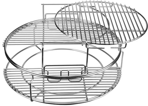 5-teiliges Ersatz-Set für Big Green Egg Large, Rack für Eierspander 5-teiliges Kit Conveggtor Basket 304 Edelstahl Grill-Stackrost mit abnehmbarem Kochsystem Expander Rack