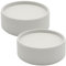 Dekovita 2er Set Kerzenhalter Ø11x4cm Beton-Optik Hellgrau - Kerzenständer für Stumpenkerzen - Stein Untersetzer rund