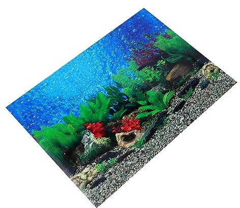 POPETPOP 3D-Aquarium-Aufkleber Doppelseitig Marine-Hintergrund-Aufkleber Lichtecht Für Die Dekoration Von Aquarien