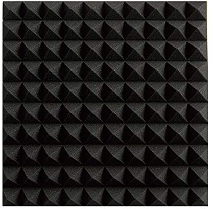 PHONME 10 Stück Schallschutz Schaumstoff 50x50x5cm Akustikschaumstoff Dämmschaummatte Pyramiden Noppenschaum für Audio TV Studio(Color:Schwarz)