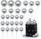 Gyufise 30Pcs Mini Balloon Cake Topper Foam Ball Cake Picks Cupcake Faux Pearl Balls DIY Cake Insert Topper Decoration for Anniversary Graduation Birthday Party Baby Shower Silver