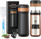 Portable French Press Cup Manual travel coffee maker, Coffee Press Maker Pressurized Vacuum Thermal Bottle 320ml Camping stainless steel french press mug with Slag water separation keep coffee flavor