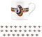Purely Home Retro Alphabet Letter S Mug - Bone China White Coffee Tea Present Personalised Initial Gift