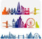 FINGERINSPIRE London City Skyline Schablone 29.7x21cm Wiederverwendbare Stadtgebäude Wandrandschablone Aushöhlen Wolkenkratzer Big Ben Bridge Schablonenvorlage Zum Malen An Der Wand, Fliesen, Möbel