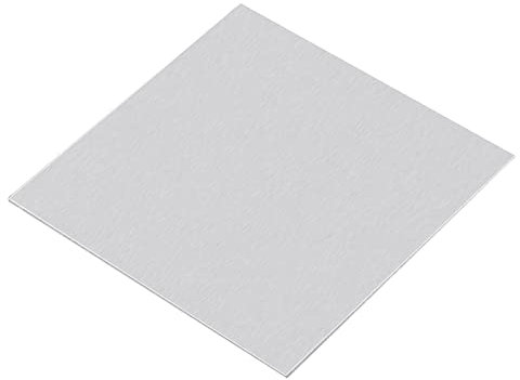 sourcing map Hoja de aluminio 1060, placa de aluminio rectangular de 200 mm x 200 mm, 2 mm de grosor, con película protectora