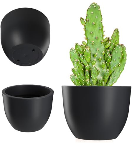 KADAX Blumentopf, rundes Pflanzgefäß aus Kunststoff, Pflanztopf für Innen- und Außenbereich, Übertopf in 3 Farbvarianten, Topf für Garten, Balkon (Anthrazit 35cm)