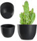 KADAX Pot de fleurs, bac à plantes, rond en plastique, pour l'intérieur et l'extérieur, 3 couleurs disponibles, pot pour jardin, balcon (anthracite, 35 cm)