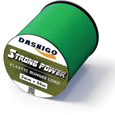 Corda elastica antiurto, 3 mm x 50 m, verde neon