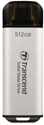 Transcend 512GB Portable SSD ESD300S USB Typ-C 10 Gbit/s PS4/PS5 Kompatibel, Silber – TS512GESD300S