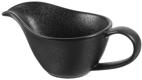 IMIKEYA Sauciere Keramik-Milchkännchen Mit Griff Porzellan-Dip-Sauce- Kaffee-Milch-Spender Servierkessel Schüssel Gewürzglas Für Salatdressings Schwarz