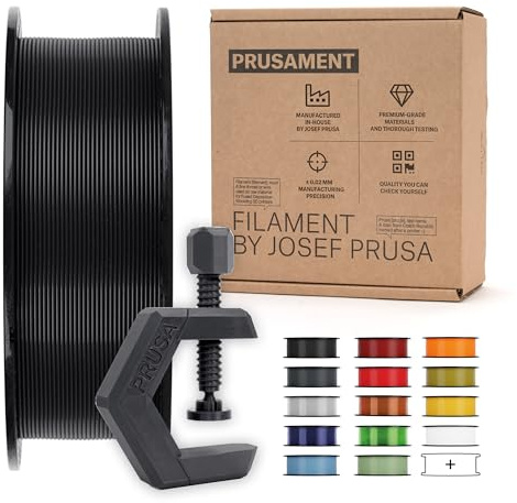 Prusament 3D-Drucker Premium Filament PETG Matte Black 1,75 mm – 1 kg Spule | Hochpräzision ±0,02 mm – Warping-arm – Starke Schichthaftung – Verwicklungsfrei – Ideal für Anfänger & Profis