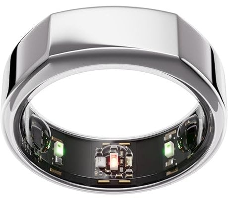OURA Gen3 Heritage Smart-Ring - Größe 9, Silver | Wearable für Schlaf-, Herzfrequenz- und Fitnesstracking - Bis zu 7 Tage Akkulaufzeit - Kompatibel mit iOS/Android - Bestimme Deine Größe vor dem Kauf
