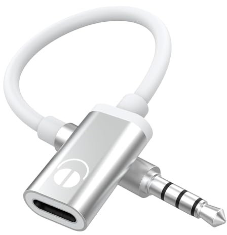 Lanko Cable de audio de 3,5 mm macho a tipo C hembra, adaptador de audio analógico para auriculares y tabletas portátiles
