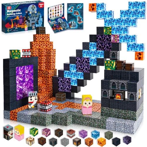 GraceDuck Magnetische Bausteine Bauen Deine Magnetische Welt Rettung der Prinzessin Edition Magnetic Blocks 150PCS Montessori Spielzeug ab 5 6 7 8 9 Jahre Geschenk für Kinder Jungen und Mädchen