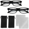DAZZLUXE 2-teiliges Lesebrillen-Set, Lesebrille 2.0, modische Brille, Zoom-Brille, dünne optische Lesebrille, eckige Brille, Ergänzungsbrille, Unisex