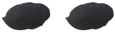 Hüte Vintage achteckige Britpop Leinen All-Matched Cap Korea Atmungsaktiv Hautfreundliche Kopfbedeckung Tägliche Geburtstagsfeiern Schwarz, 2 Sets (schwarz), 8