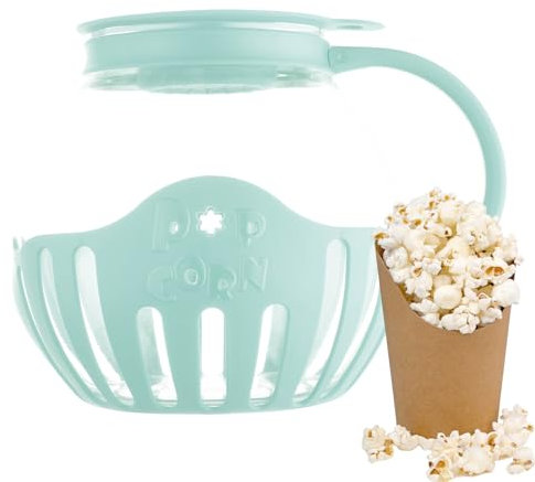 Popcorn Maker | Multifunctional Popcorn Maker | Microwave Popcorn Popper | Popcorn Popper Bowl With Lid | Borosilicate Glass 2.25 Popcorn Bowl | Temperature Safe Borosilicate Glass, Dishwasher Safe