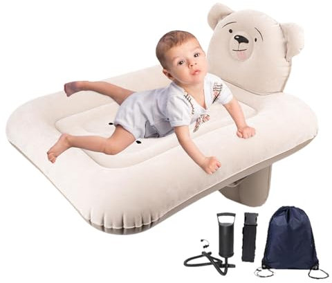 1 Set aufblasbares Flugzeug-Autobett – aufblasbares -Reisebett, Flugzeug-Luftmatratze-Bett | Tragbares Reisebett für Kleinkinder, Luftmatratze für Kinder im Auto, aufblasbare Matratze