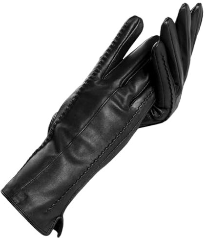 Damenhandschuhe Aus Echtem Leder, Mit Baumwolle Gefüttert, Warm, Modisch, Warme Lederhandschuhe Für Den Winter