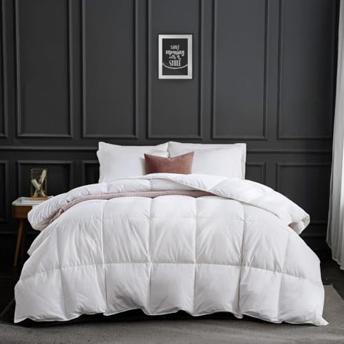 APSMILE Daunendecke 240x260 Sommer Leicht Bettdecke, 100% Ägyptische Baumwolle, Hochwertige Dünne Sommerdecke, Hohe Flauschigkeit Gänsedaunen und Federn, Natur Duvet Zertifiziert RDS Zertifiziert