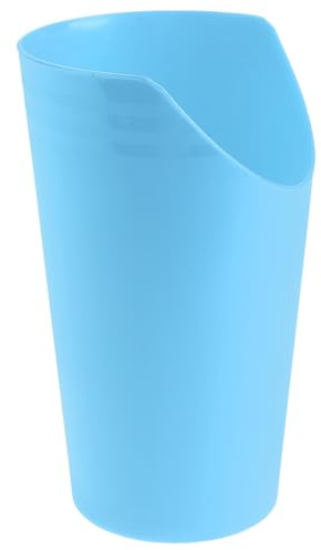FRCOLOR Elderly Care Feeding Cup - Bedridden Patient Drinking Cup with Tilted Design, 237Ml Capacity, Food-Grade Plastic, Blue