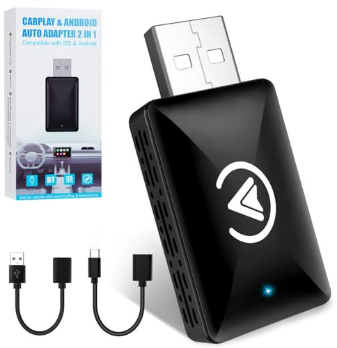 Robofun Carplay Wireless Adapter, Car Connect Pro Car Play kabellos für Autos mit AA Carplay, Plug and Play, Bluetooth 5.0, stabile Verbindung ohne Verzögerung