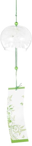 M METERXITY 1 Lot de Carillons Éoliens Japonais, Pendentif en Verre Fait Main, Carillons Éoliens Suspendus en Verre pour la Décoration Extérieure/Jardin/Patio/Maison/Jardin [Crème]