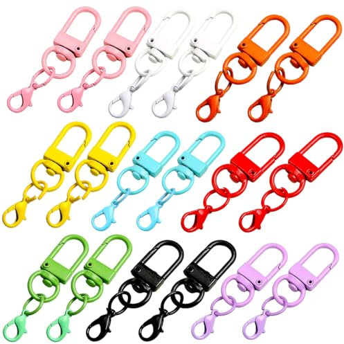 ZORVUJI 18 Pcs Mosquetón Giratorio de Aleación para Llaveros, Juguetes Colgantes, Accesorios DIY (Multicolor)