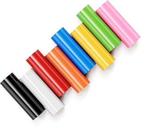 LIKCUT Vinylfolie Plotter 11,43cm x 183cm Plotterfolie Vinyl, Selbstklebende Folie für Dauerhaften Aufkleber, 8 Rollen 8 Farben