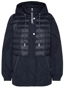 SOCCX Damen Windjacke mit Kapuze im Materialmix
