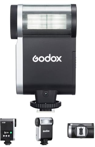 Godox iA32 GN15 Mini flash Speedlite avec tête de flash réglable, 8 niveaux de puissance, modes manuel/automatique, sabot de rechange universel pour appareil photo reflex numérique Canon, Sony, Nikon