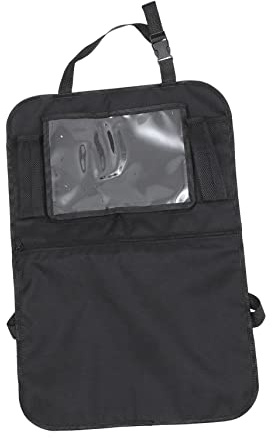 Aufbewahrungstasche für Autositzlehnen aus Oxfordstoff Schwarz | Mehrfachtasche mit Vielen Fächern, Faltbar für Reisen und Langstreckenfahrten