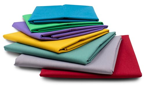 VmG-Store Baumwollstoff Set 148cm Breite 100% Baumwolle 3,5m Stoffpaket Patchwork Nähen DIY Meterware Farbset Stoffe für Kleidung Deko Basteln (7, Bunt 8)