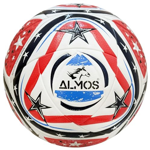 Almos Club World Cup Soccer Ball – for Club Match, Training, Match Performance, Indoor & Outdoor Soccer | 16 Panel, Fabric Wrapped Rubber | for Youth & Adult Soccer Players, Size 4 |