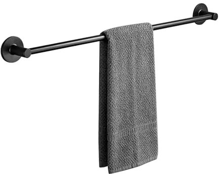 Toallero de Pared Redondo de Acero Inoxidable, Color Negro, para baño y Cocina, con Tornillos de Montaje.