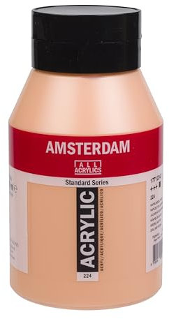 Amsterdam Standard Series Acrylic - 1000 ml Jaune de Naples Rouge 224 - Haute résistance à la lumière - Opaque Viscosité moyenne - Finition satinée - Formule durable à base d'eau