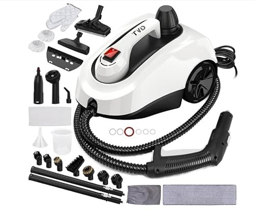 TVD Pulitore a vapore, pulitore a vapore, pulitore a vapore con cavo di alimentazione extra lungo 5 m, per vapore, forno, tappeti, divano, tappezzeria, bagno (Beige)