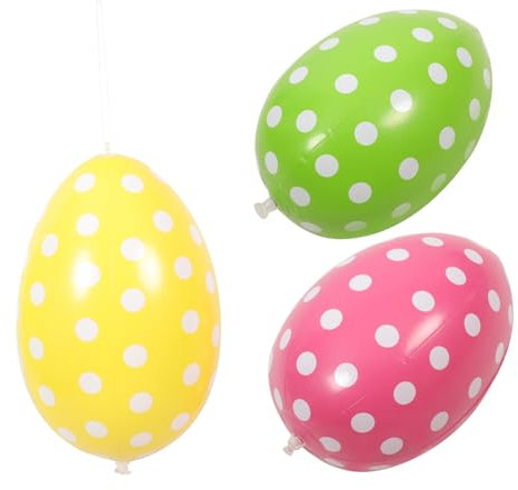 MOKKHNB 3 Stück Aufblasbare Ostereier Luftballons für Ostern Party Dekoration für Garten Rasen und Feierlichkeiten für Feste