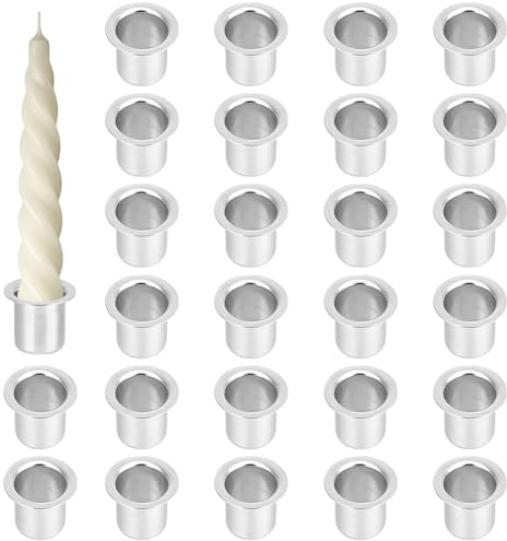 PH PandaHall 40 Stück Mini Kerzenbecher Kerzenständer Tassen Aluminium Kerzeneinsätze Tropfschutz Kerzenfänger Behälter Für Hochzeits Und Weihnachtsdekoration Geburtstag Jahrestag Halloween 1.2cm