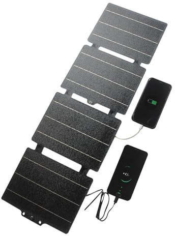Tragbares Solarladegerät, 25 W, faltbar, ETFE, Flexibles Solarpanel mit USB-C/DC/USB-Ausgängen für Powerbank, Telefon, Laptop, Outdoor, Camping, Notfall