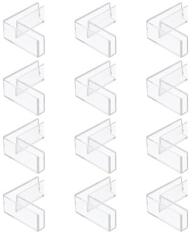 QUARKZMAN Glasklemme Eckverbinder Glasverbinder Für 5mm Dicke 12 Stück | L Förmige, randloser Clip-Halter für Befestigung oder DIY-Fischtank, Glas-Acryl-Vitrine
