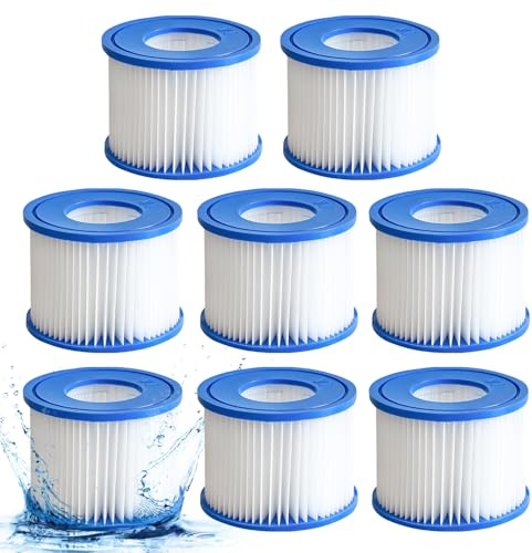 PORFOYO Lot de 8 cartouches filtrantes VI pour piscine Bestway Miami, Palm Springs, Monaco Lay-Z-Spa, Vegas, Flowclear - Remplace VI 90352E 58323E 58323 90427E