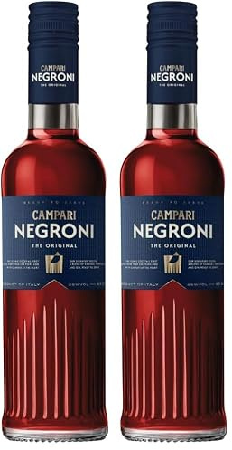 Campari Negroni - 50 cl, Drink Premiscelato a Base di Campari, Vermouth Rosso e Gin, 26% Vol (Confezione da 2)