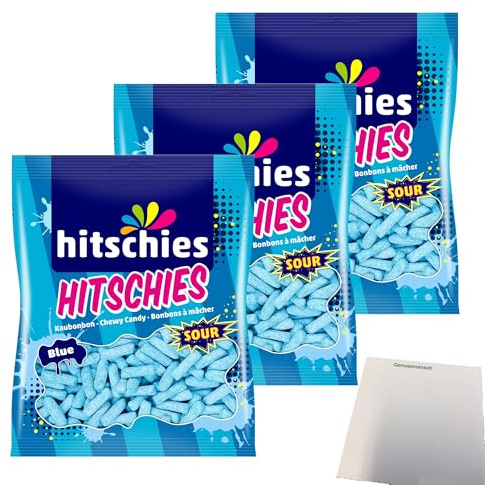usy Bundle für Hitschies Sour Blue 3er Pack (3x140g Beutel) + usy Block